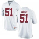 Men's Alabama Crimson Tide #51 Tanner Bowles White Replica NCAA College Football Jersey 2403YOPU5